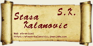 Staša Kalanović vizit kartica